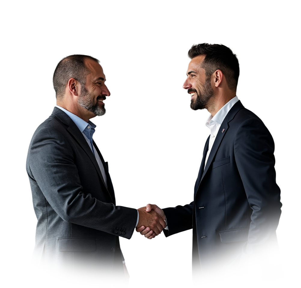 Dois empresários apertando as mãos